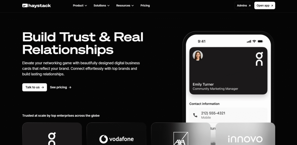 Haystack-Digital Business Card App